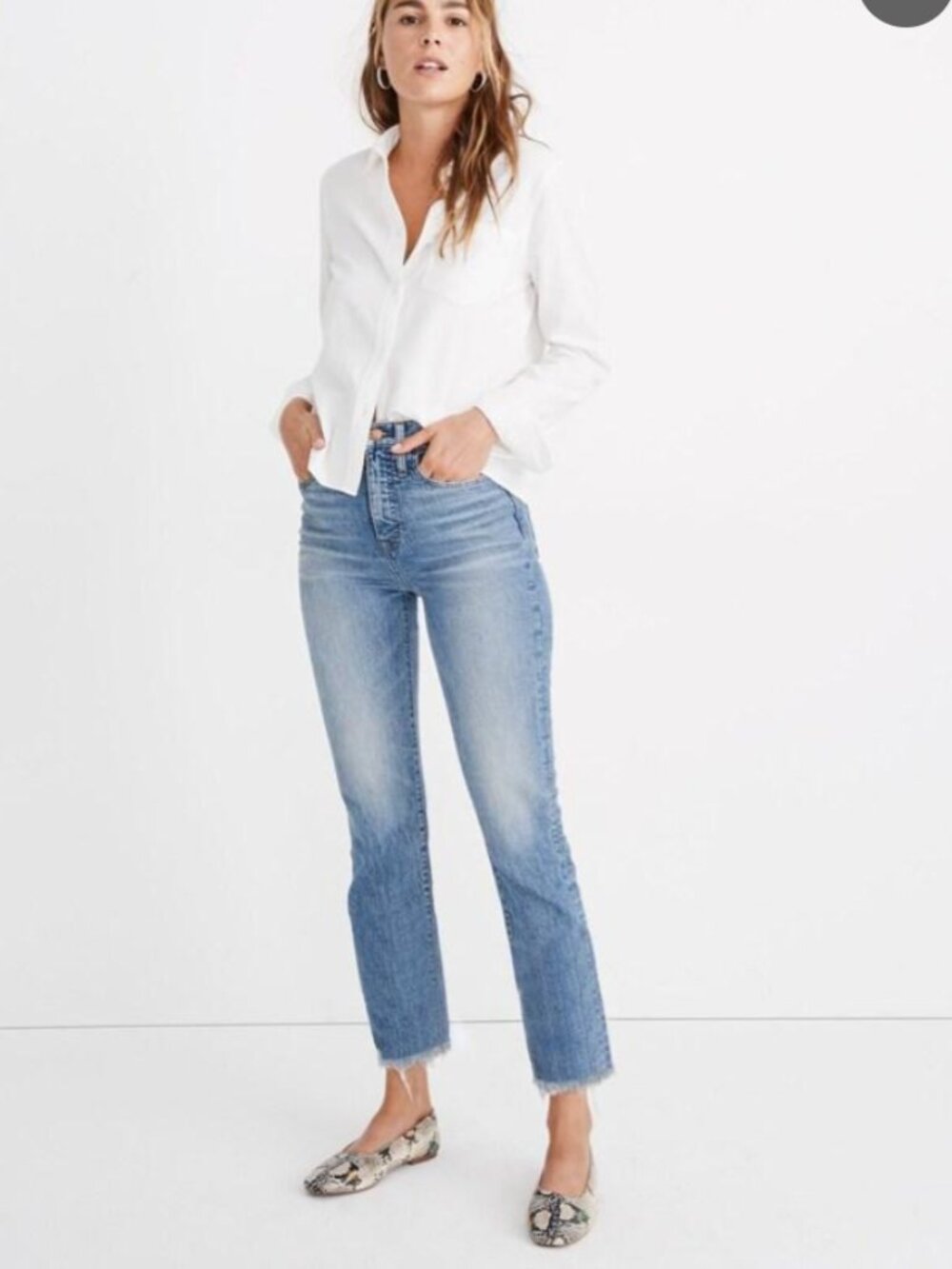 💙 Madewell The Perfect Vintage Jeans Size 32 Raw Hem Straight Leg